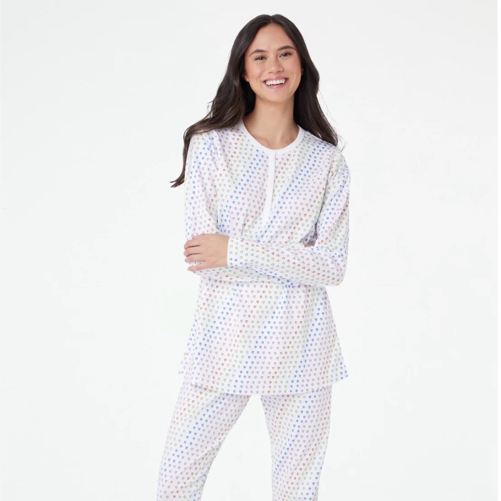Roller Rabbit Disco Hearts Henley PJs XS